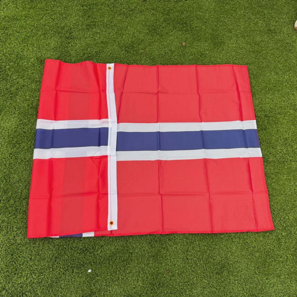 Noorse Vlag 150x90cm - Duurzaam Polyester, Dubbel Gestikt
