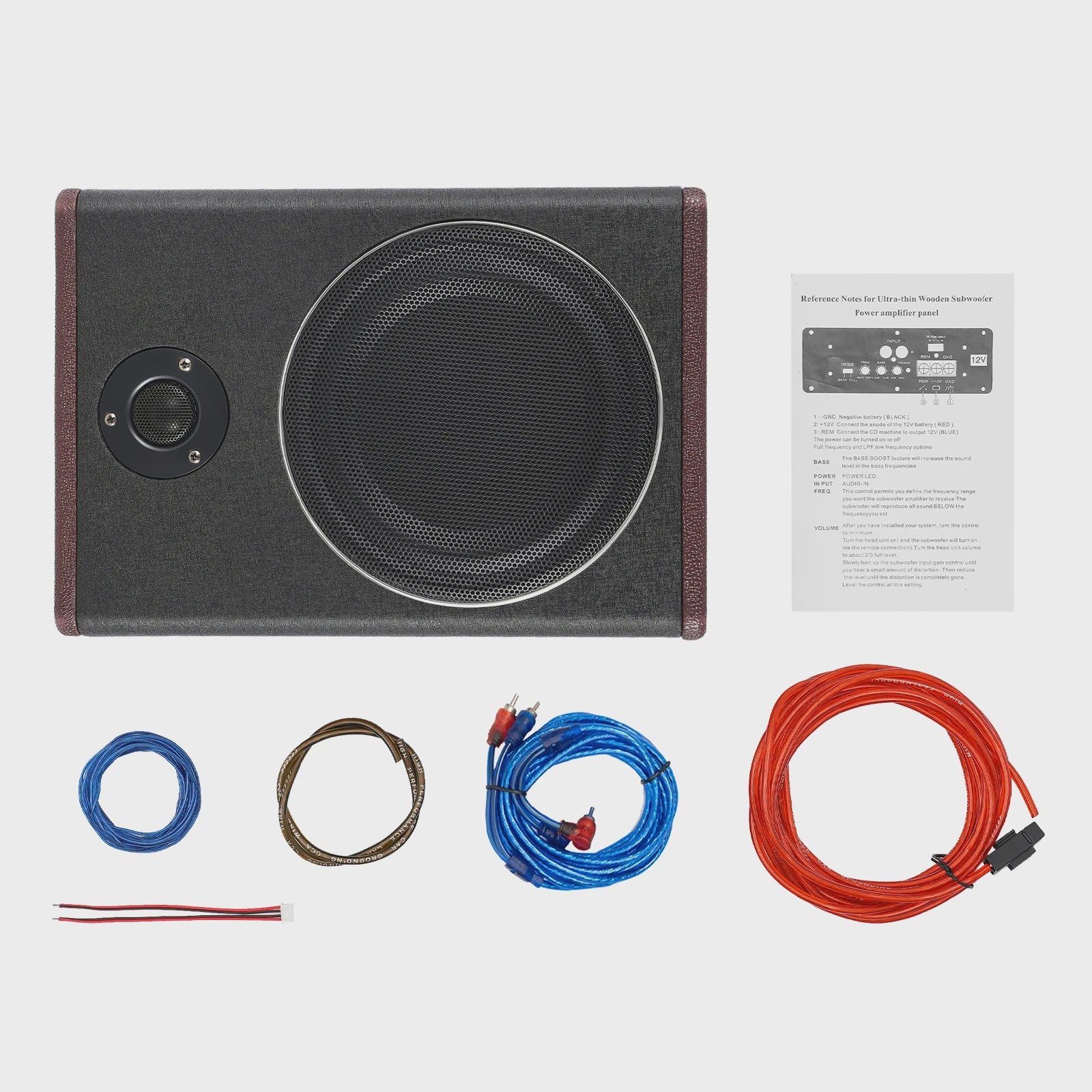 Compacte 8-Inch Auto Subwoofer met Ingebouwde Versterker - Krachtig Geluid Onder de Stoel