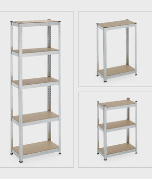 Robuuste Metalen Stellingkast - 5 MDF Planken - 500kg Draagkracht - 180x60x30cm - Zonder Schroeven