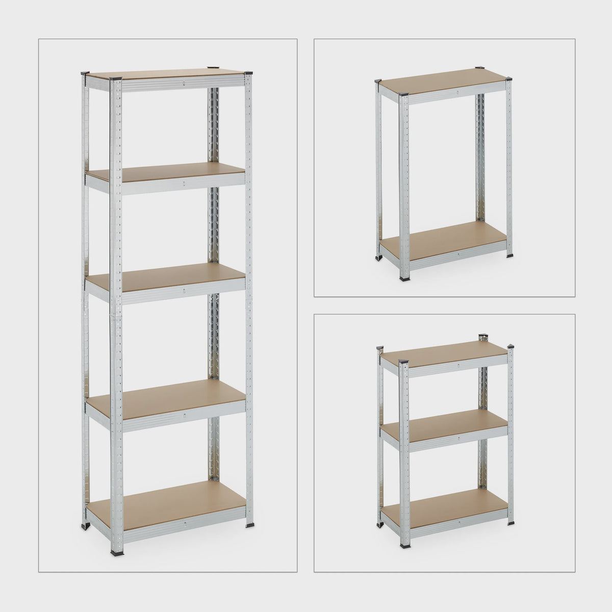Robuuste Metalen Stellingkast - 5 MDF Planken - 500kg Draagkracht - 180x60x30cm - Zonder Schroeven