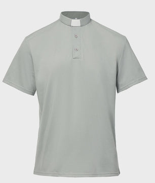Heren Priesterhemd met Romeinse Kraag - Korte Mouw voor Kerk, Pastor of Predikant