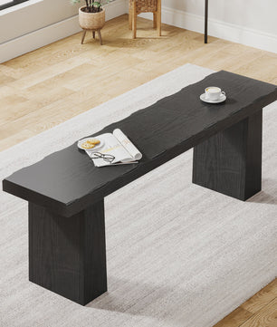 Tribesigns Houten Entree Bank Zwart - 120 cm Lange Eetkamerbank met Stevig Frame