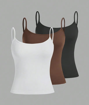Set van 3 Basic Camisoles met Verstelbare Bandjes - Zomer Essential