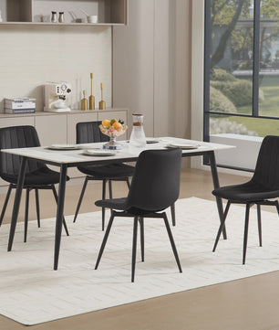 Set van 4 Fluwelen Eetkamerstoelen - 360° Draaibaar & Ergonomisch Ontwerp