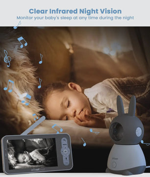 IeGeek 2K WiFi Babyfoon met 5" Split Screen, 360° PTZ Camera, Nachtzicht & App Bediening