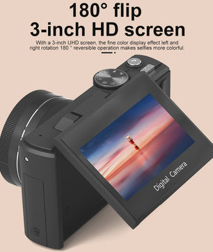Ourlife Compacte 5K Digitale Camera: 75MP, 18x Zoom, Flip Screen, WiFi & Vlog Functies