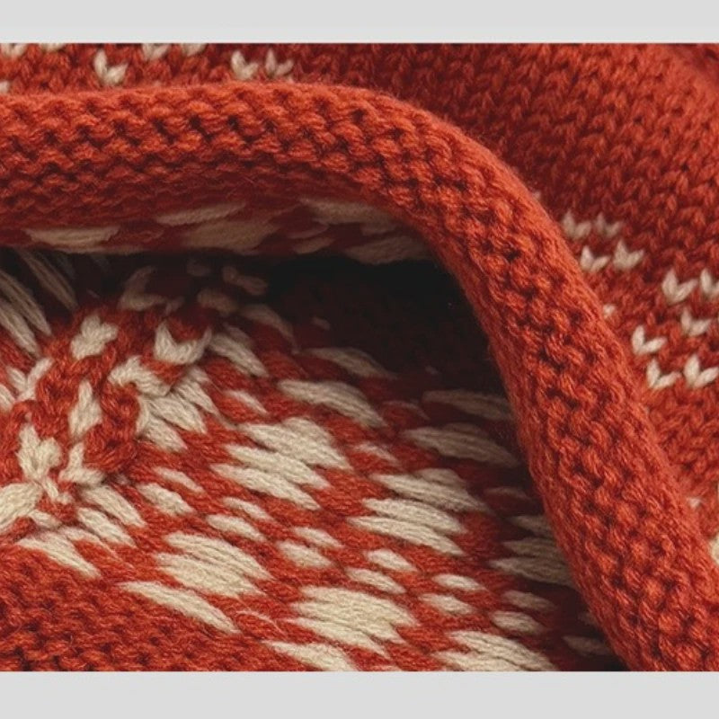 Dames Muts met Fair Isle Patroon, Pompon en Omgeslagen Boord - Warm & Stijlvol