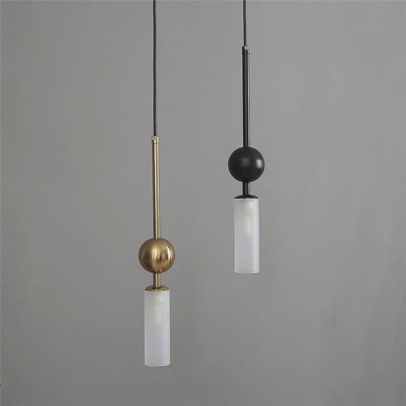 Luxe Scandinavische Hanglamp Goud/Zwart met Glas - Sfeervolle Verlichting voor Eetkamer, Slaapkamer of Nachtkastje