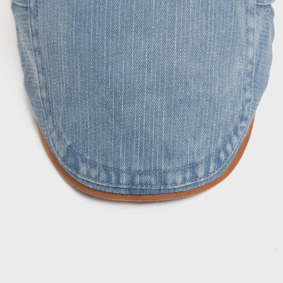 Vintage Denim Newsboy Pet voor Dames en Heren - Casual Platte Vizier Pet, Verstelbaar