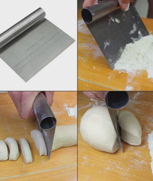 RVS Deegschraper, Pizzasnijder en Deegsnijder met Nauwkeurige Schaalverdeling - Multifunctioneel Keukengereedschap