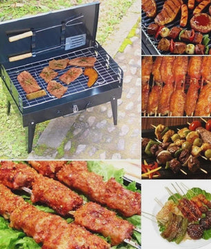 Draagbare Opvouwbare Mini BBQ Grill - Compact en Ideaal voor Buiten