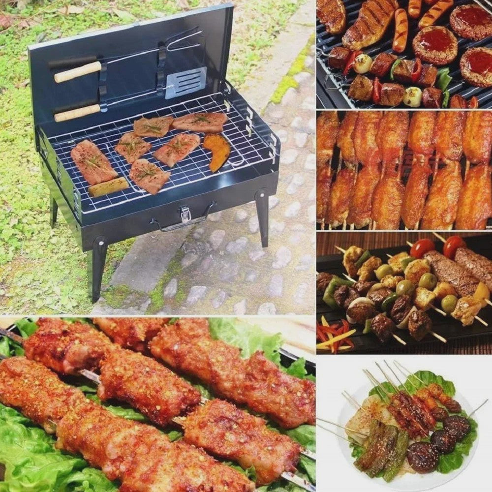 Draagbare Opvouwbare Mini BBQ Grill - Compact en Ideaal voor Buiten