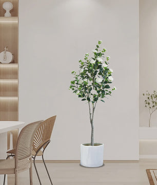 Set van 2 Kunst Camellia Bomen - Realistische Kunstplant met Bloemen en Pot - 180cm