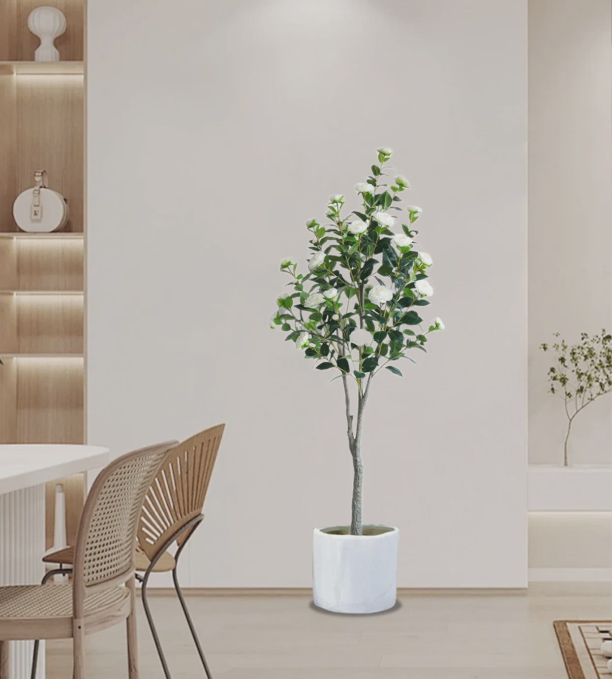 Set van 2 Kunst Camellia Bomen - Realistische Kunstplant met Bloemen en Pot - 180cm