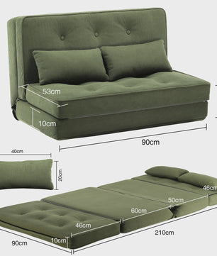 3-in-1 Slaapbank met Verstelbare Rugleuning - Compact en Comfortabel