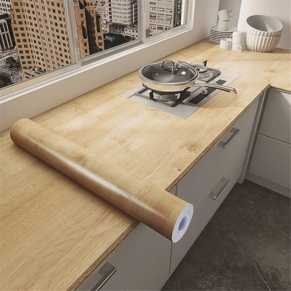 Waterdicht Vinyl Houtnerf Behang 55cm - Zelfklevend Decoratie voor Meubels