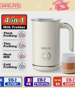 Cafelffe 4-in-1 Elektrische Melkopschuimer & Chocolademaker - Warm & Koud