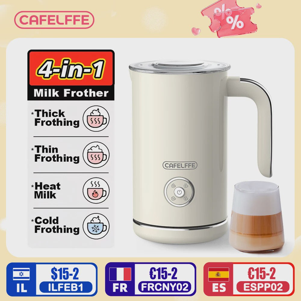 Cafelffe 4-in-1 Elektrische Melkopschuimer & Chocolademaker - Warm & Koud