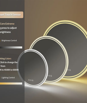 LUVODI Ronde Spiegel 80cm met Slimme LED Verlichting, Dimbaar & Anti-Condens Touchscreen
