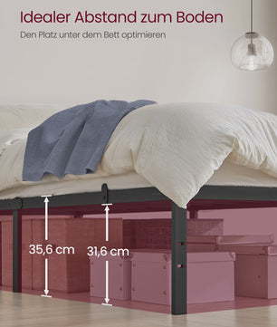 VASAGLE Metalen Bedframe - Modern, Stijlvol en Ruimtebesparend