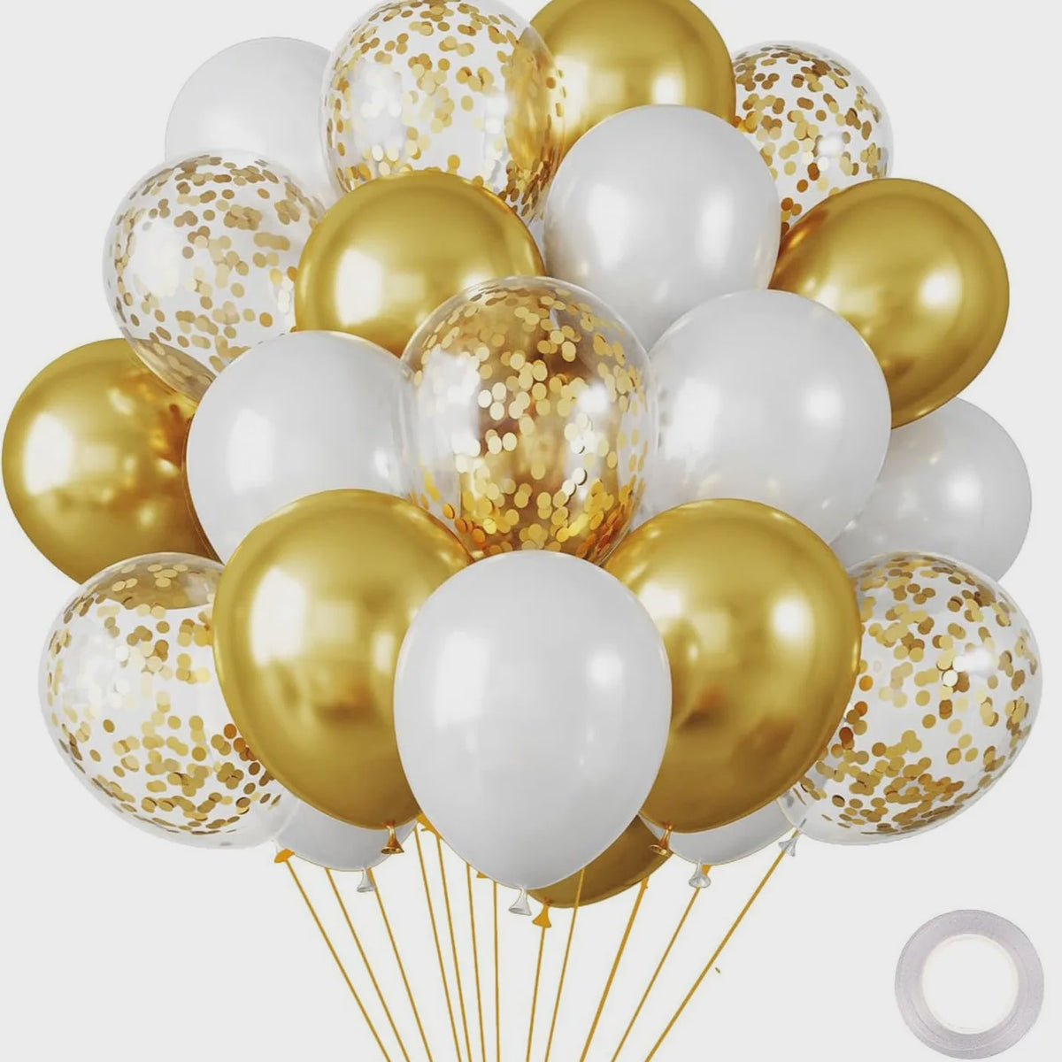 30 Stuks Chrome Latex Ballonnen Mix: Wit, Roze & Blauw - Feestdecoratie