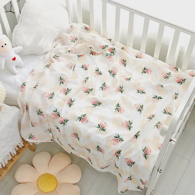 Dubbellaags Bamboe Katoen Muslin Baby Dekentje - Ademend en Multifunctioneel