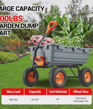 Poly Tuin Kipkar met Stalen Frame en 2-in-1 Handvat - 360kg Laadvermogen