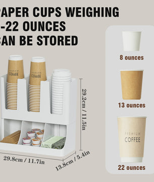 Wandmontage Koffie Station Organizer - Opslag voor Bekers, Cups en Bar Accessoires