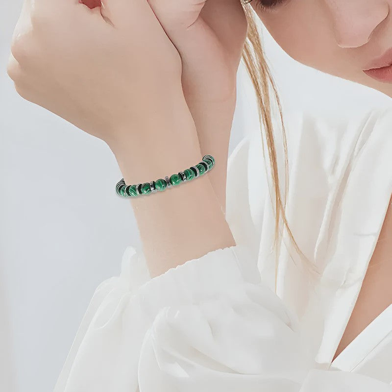 Stijlvolle Malachiet Armband - Natuursteen Kralen voor Dames & Heren