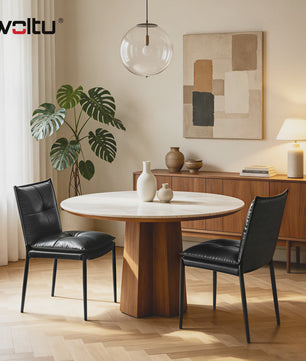 Set van 4 Eetkamerstoelen - Kunstleer, Metalen Poten & Ergonomisch Ontwerp