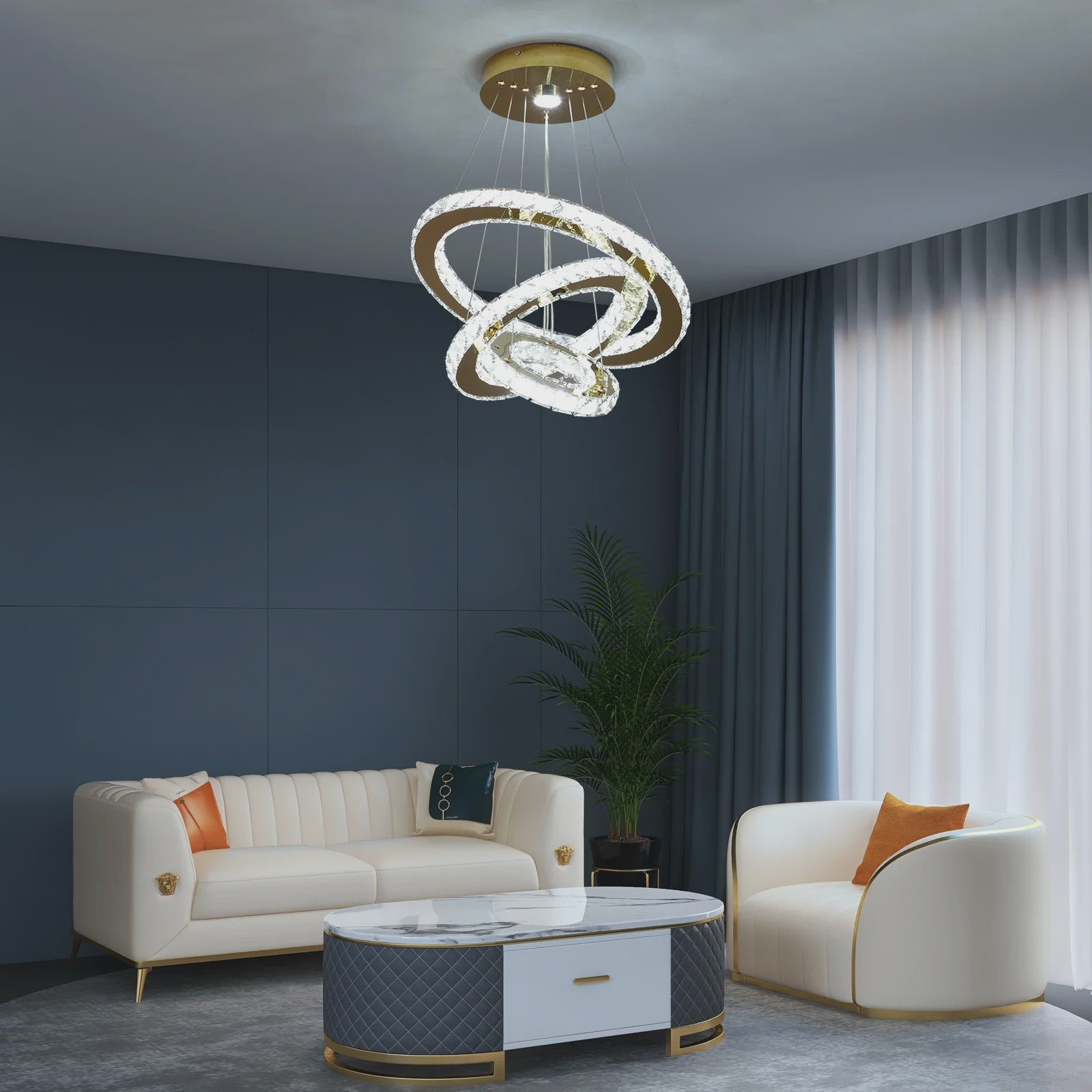 Luxe Kristallen Kroonluchter LED - Plafondlamp voor Woonkamer, Hal & Eetkamer