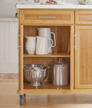 SoBuy Keuken Eiland Trolley FKW69-N met Uitschuifbaar Werkblad & Opslag