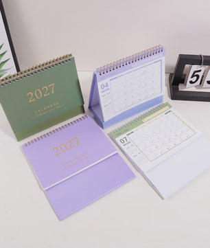 2027 Bureaukalender Maandkalender - Spiraalbinding, Opvouwbaar & Staand - Ideaal voor Planner, Kantoor & Thuis