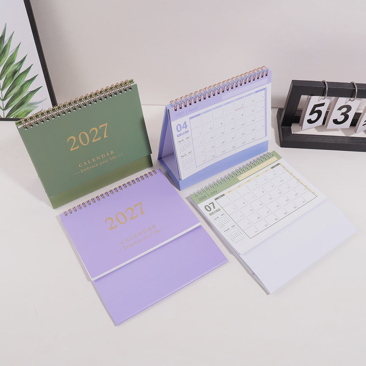 2027 Bureaukalender Maandkalender - Spiraalbinding, Opvouwbaar & Staand - Ideaal voor Planner, Kantoor & Thuis