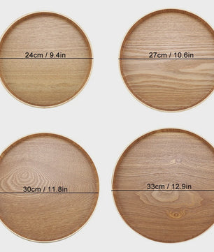 Houten Serveerschaal Rond - Stijlvol voor Thee, Fruit, Snacks & Decoratie