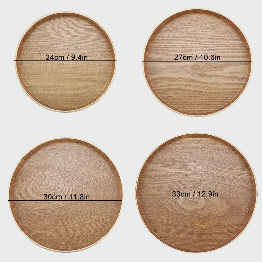 Houten Serveerschaal Rond - Stijlvol voor Thee, Fruit, Snacks & Decoratie