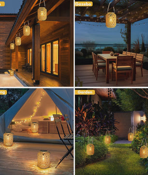 Sfeervolle Rattan Solar Lantaarn voor Buiten - Waterdicht & Decoratief