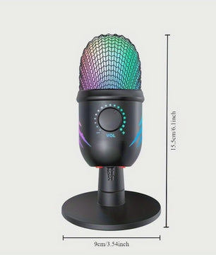 USB Condenser Microfoon met RGB Verlichting - Gaming, Streaming & Karaoke