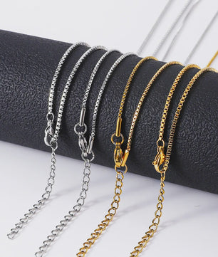 Eenvoudige Gouden RVS Box Chain Ketting - 1.2mm Dikte - Unisex Sieraden