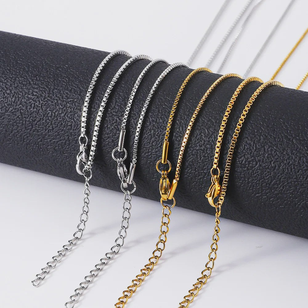 Eenvoudige Gouden RVS Box Chain Ketting - 1.2mm Dikte - Unisex Sieraden