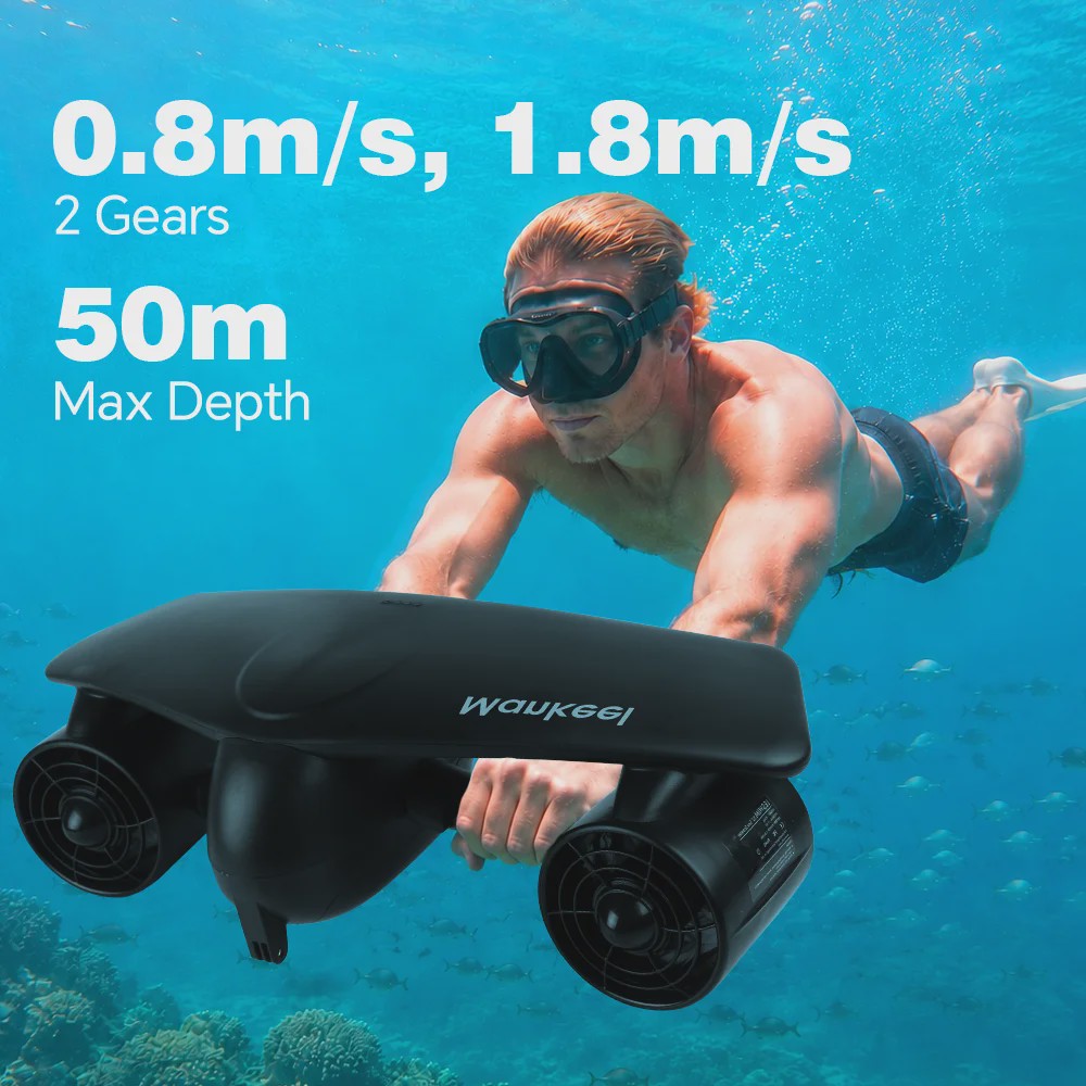 Krachtige Onderwater Scooter met Dubbele Motor: 45 Min Runtime & Camera Mount
