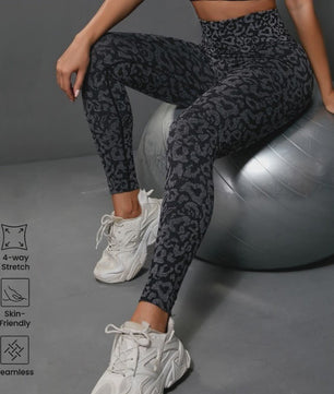 Seamless Leopard Print Hoge Taille Legging - Hip Lifting Fitness & Workout Broek