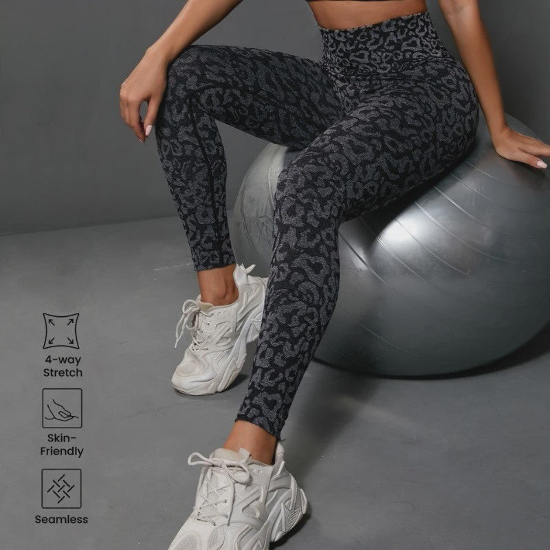 Seamless Leopard Print Hoge Taille Legging - Hip Lifting Fitness & Workout Broek