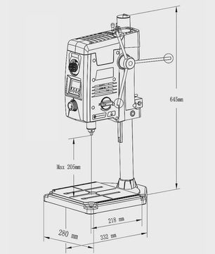 ALLSOME BG-518801 6-Speed Benchtop Boormachine met Digitale Display en Laser