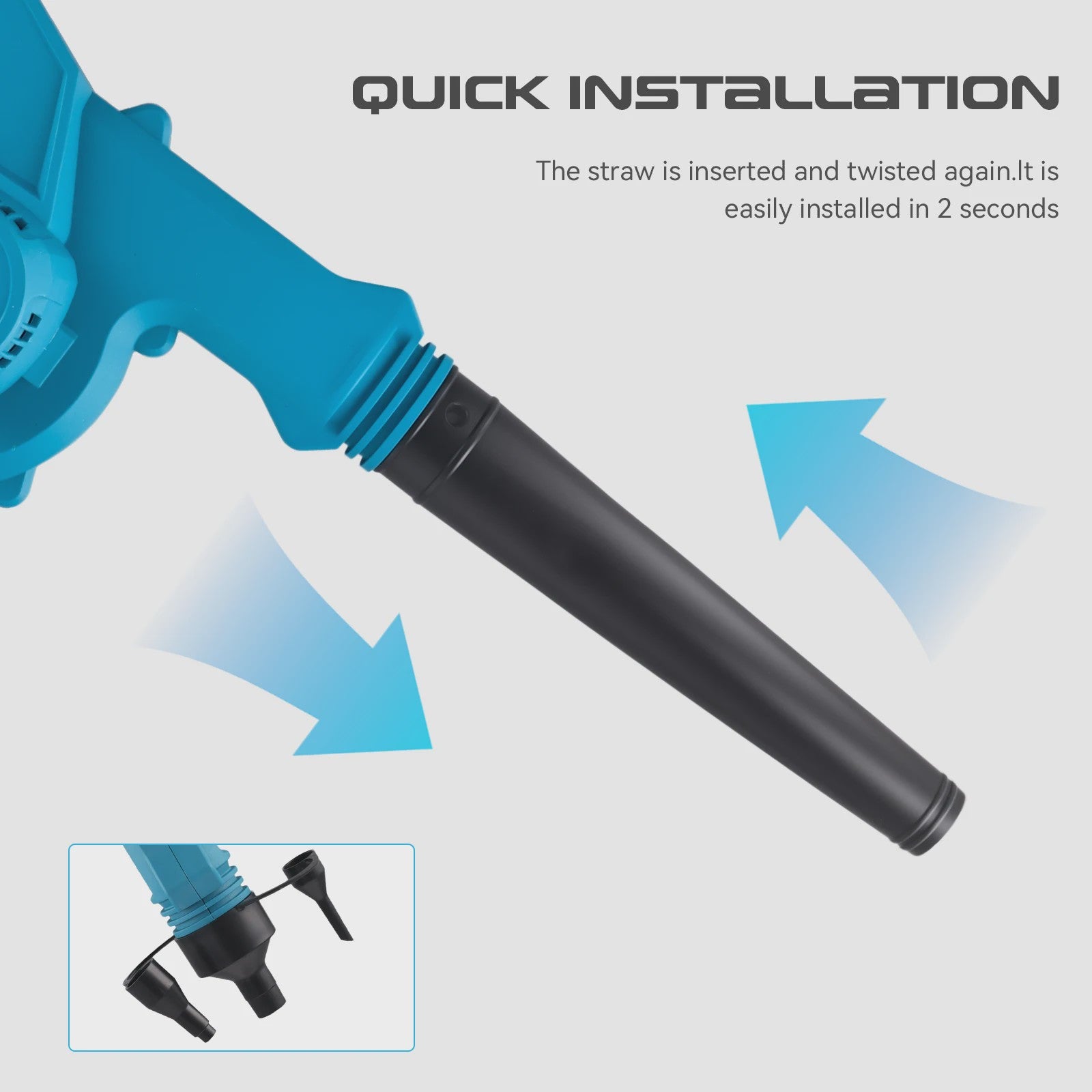 Draadloze Bladblazer - Krachtig Elektrisch, Compatibel met Makita 18V Accu's (BL1850/BL1840/BL1830)