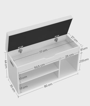 VASAGLE Schoenenbank met Opbergruimte en Zitting - 80x30x44 cm