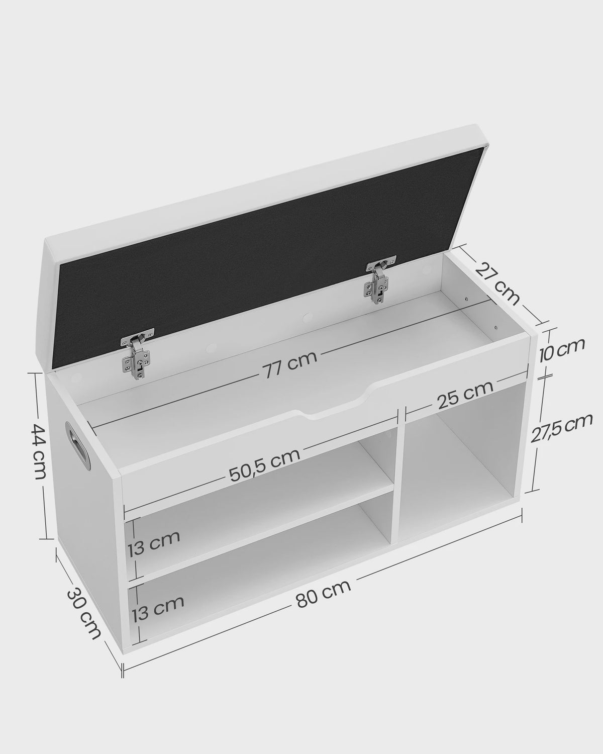 VASAGLE Schoenenbank met Opbergruimte en Zitting - 80x30x44 cm