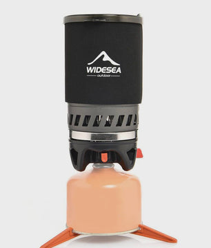 Widesea Draagbare Camping Koffiezetter Set met French Press & Gasbrander 0.9L