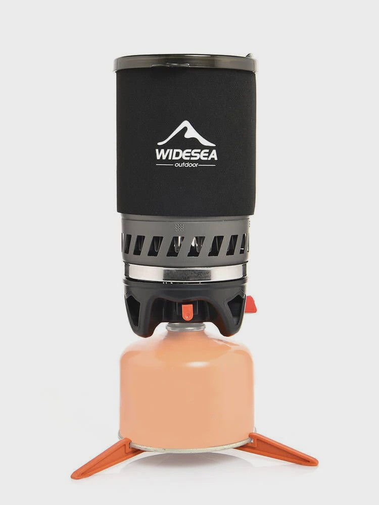 Widesea Draagbare Camping Koffiezetter Set met French Press & Gasbrander 0.9L