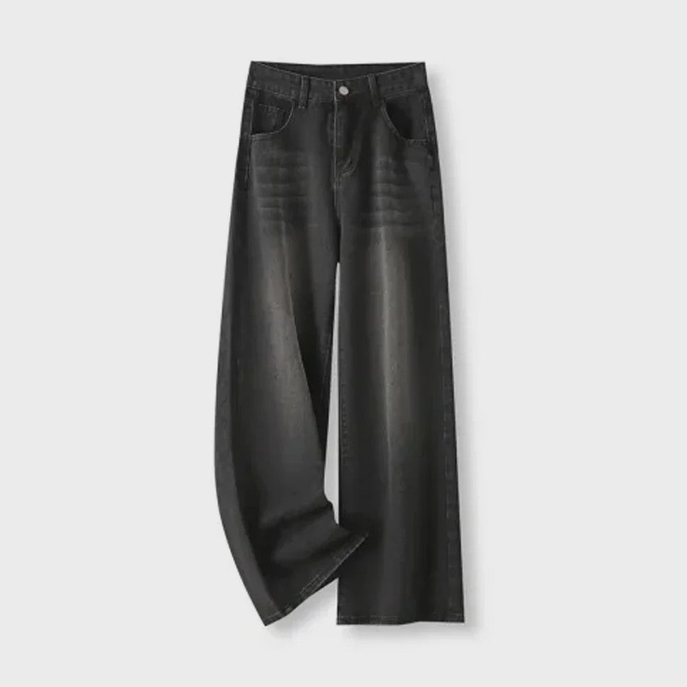 High Waist Jeans Dames - Wijde Pijpen & Shaping Effect - Plus Size Denim Broek
